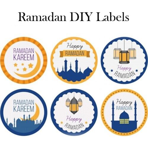 25/50pcs Eid Mubarak Stickers, Ramadan Mubarak Stickers, Ramadan Classic Round Sticker Eid al-Fitr Labels, Ramadan Gifts Decor