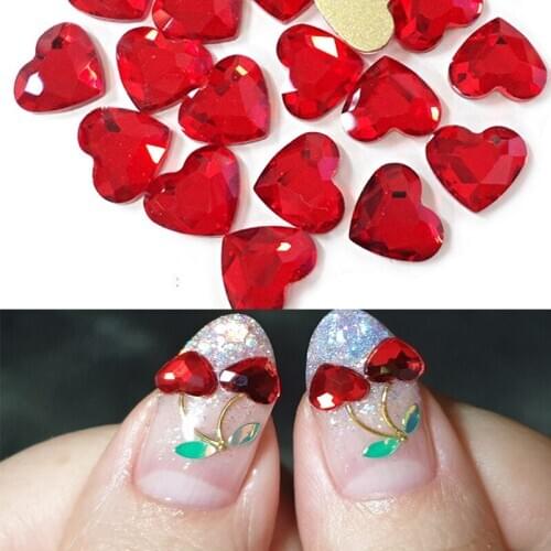 500pcs/bag bulk Love Heart Glass nail art crystal Rhinestone Heart shape Nail art Jewelry Flatback 5*6mm nail crystal stone