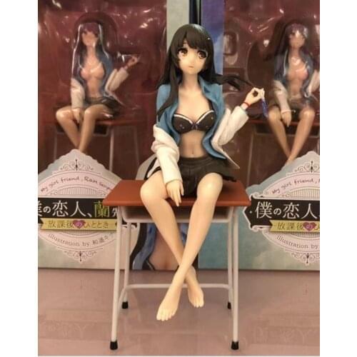 Animation DAIKI my lover industrial atmosphere blue seniors sister school desk girl sitting Packed hand to do anime figures sexy