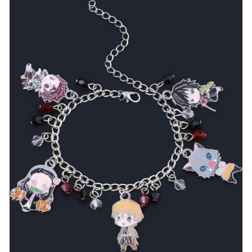 SG Anime Demon Slayer Kimetsu no Yaiba Charms Bracelet Tanjirou Nezuko Agatsuma Zenitsu Rengoku Kyoujurou Figure Bangle Jewelry