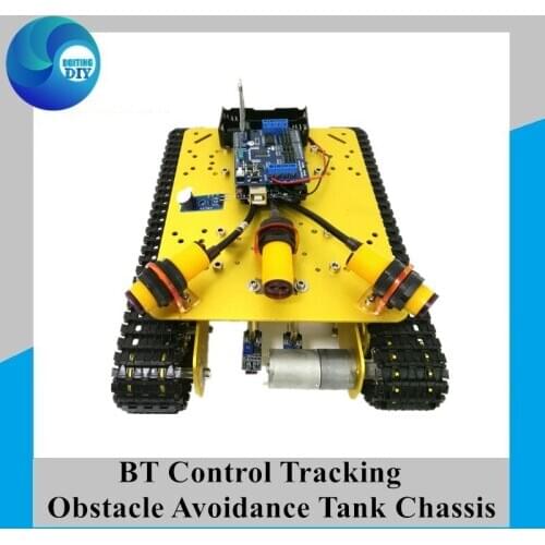 Bluetooth Control Tracking Obstacle Avoidance Tank Chassis TS100 with UNO R3 Board+Motor Drive Shield Board DIY RC