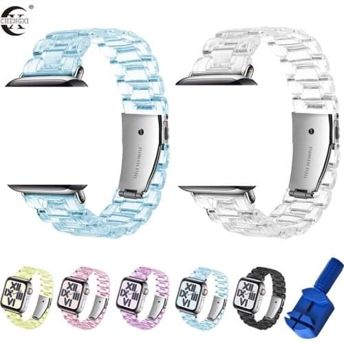 Watch strap case for apple watch 6 5 4 band 42mm 38mm correa transparent steel for iwatch 6 series 5 4 3/2 watchband 44mm 40mm