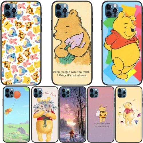 Yellow Winnie Bear Phone Cases For iphone 12 Pro Max case 11Pro Max 8PLUS 7PLUS 6S iphone XR X XS mini mobile cell funda