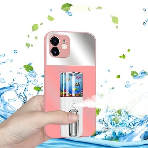 Portable Nano Spray Humidity Facial Steamer Phone Case for IPhone11 12 Pro Max XR XS 7 8 PLUS HUAWEI Water Replenishing Funda