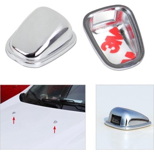 CITALL New Chrome Windscreen Washer Car wiper Water Spray Nozzle Cover sequins Sticker for Ford Ecosport 2013 2014 2015