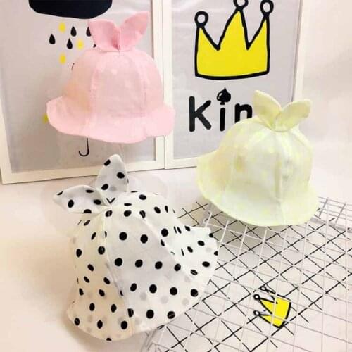 6M-2Y New Lovely Kid Toddler Baby Girl Sun Hat Polka Dot Bucket Cap Bowknot Hat summer Caps