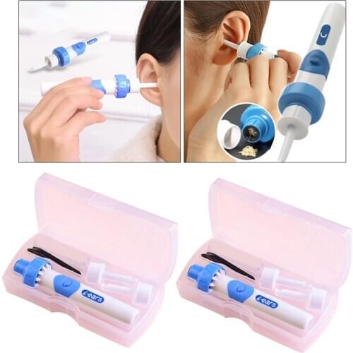 2pcs Electric Ear Cleaner Vacuum Ear Wax Dirt Fluid Remover Painless Earpick Ear Cleaning Tools Kids Adult Ear Care