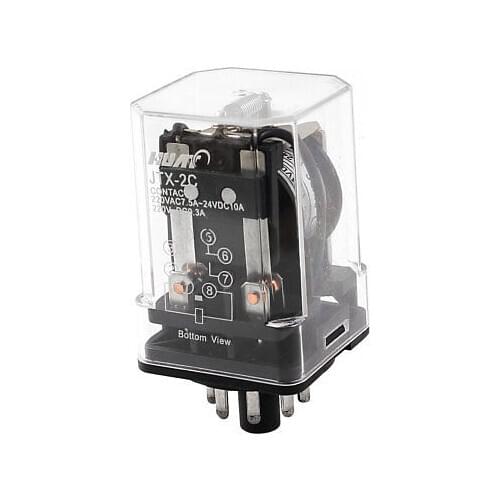 Motor Control 8-Pin DPDT DP2T Electromagnetic Relay DC 24V Coil