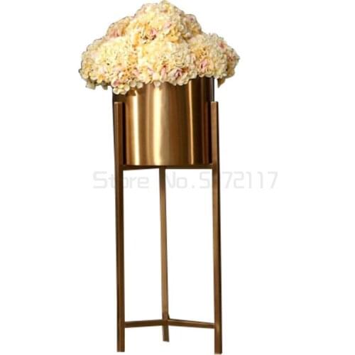 Hydrangea metal flower pot floor flower rack indoor living room creative flower ware villa model room decoration
