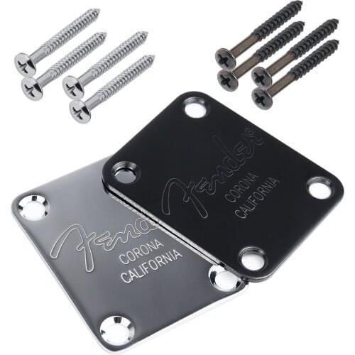 Guitar Neck Plate F Chrome For ST TL Guitar Chrome Black Gold Screws included