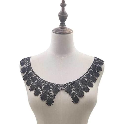 Cotton Daisy Floral Lace collar Black Daisy LACE Neckline 1 PCS fake collar for DIY Garment dress blouse