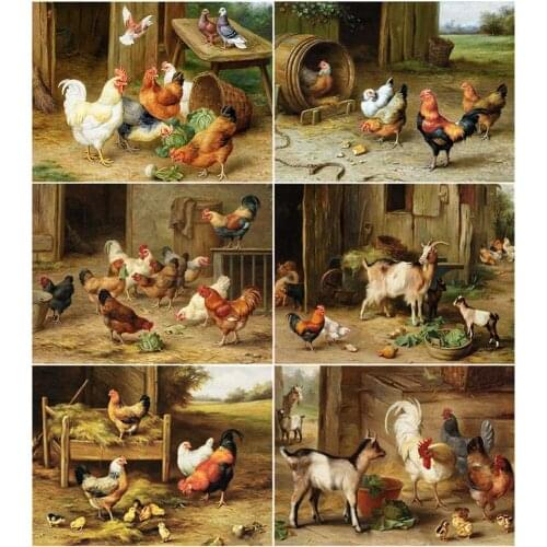 AZQSD 5D DIY Diamond Painting Chicken Mosaic Needlework Diamond Embroidery Sale Animal Full Square Drill Home Decoration