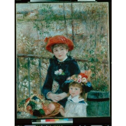 Two lovery sisters oil painting picture print on canvas good birthday gift for girls bedroom decor art