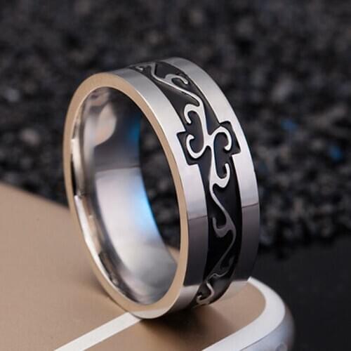 Personality Titanium Steel Dragon Ring 8MM Wide Womens Mens Punk Ring Motorcycle Party Biker Jewelry Fashion Ring