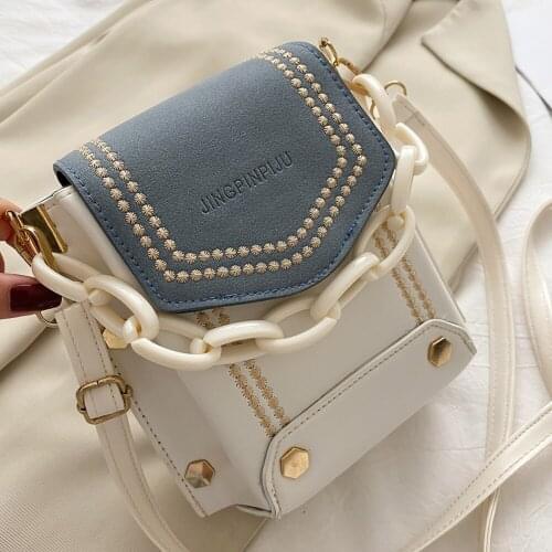 Korean Luxury Female Handbags Womens Bags Leather Chain Crossbody Bags for Women Trend 2021 Lock Diamond Hasp Shoulder Bag