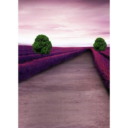 Lavender Fields Tree Photographic Background Customized Fond Backdrop for Portrait Children Baby Scenic Photophone Photo Studio