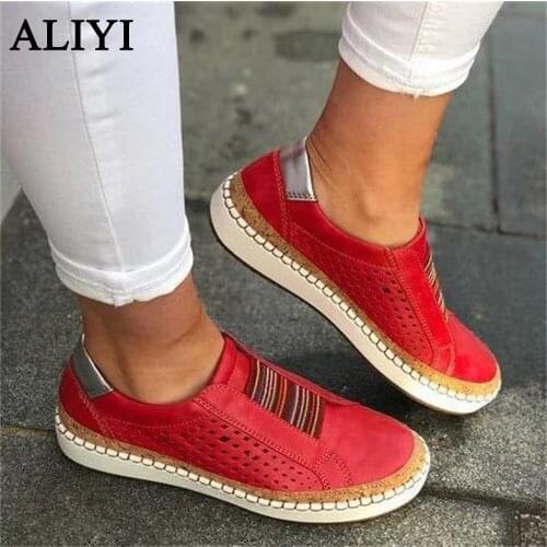 Larged-Size Loafers New Spring Autumn Comfortable Breathable Women Casual Shoes Outdoor Flat Sport Sneakers Vulcanized Shoes