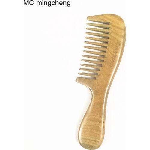 MC Hair Health Care Massage Comb Wooden Green Sandalwood Handle Combs Whole Wood Makeup Brushes Professional Brush Free Shipping