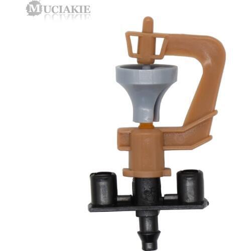 MUCIAKIE 5PCS 360 Degrees Semi Misting Vortical Sprinkler Nozzle with 1/4'' Barb Adapter Micro Drip Irrigation Fittings