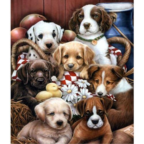 Pack Of Dogs 5D Diy Diamond Embroidery Cute Little Puppy Diamond Painting Cross Stitch Animal Series Children Adornment Picture