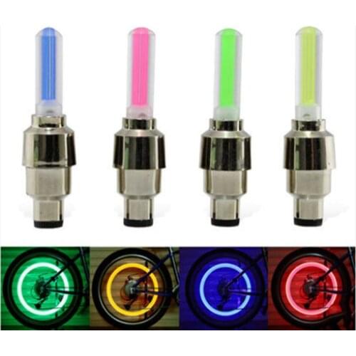 Neon bike light with no battery mountain road bike bicycle lights LEDS Tyre Tire Valve Caps Wheel spokes LED Warning Light