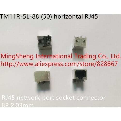 Original new 100% TM11R-5L-88 (50) horizontal RJ45 network port socket connector 8P 2.03mm