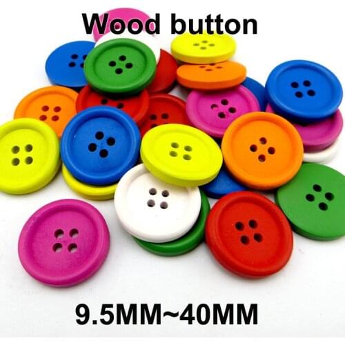 9.5MM-40MM 7 Color Dyeing Wooden Coat Ring Buttons Fits Brand Boots Sewing Clothes Shirt Button Decorative Accessory MCB-972X