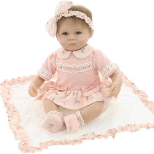 18inch Handmade Lifelike Princess Girl Dolls Reborn Baby Soft Realistic Silicone Vinyl Real Touch Doll Lovely Newborn Baby