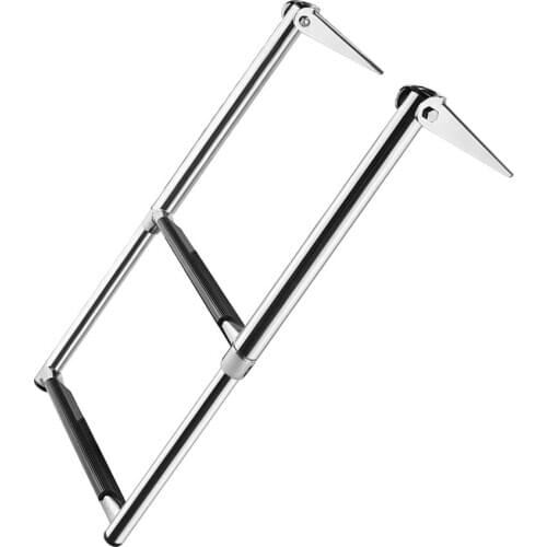 Folding 304 Stainless Steel Ladder / 2-Step Telescopic Ladder For Boat Floor