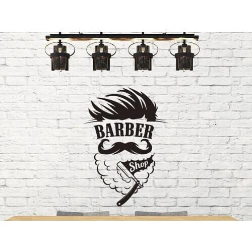 Barbershop Wall Decal Man Salon Haircut Logo wall sticker vinyl Beauty Salon hair salon wall decor HJ1165