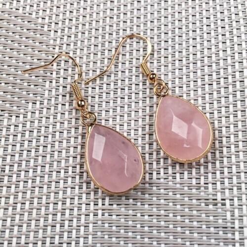 FYJS Unique Light Yellow Gold Color Water Drop Section Gray Agates Dangle Earrings Opalite Opal Jewelry