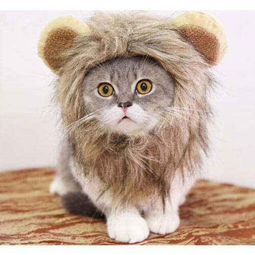 Halloween Funny Cat Hat Cute Transformation Decoration Cat Accessories for Cats Kedi Headpiece Wig Cat Costume Pet Supplies Lion