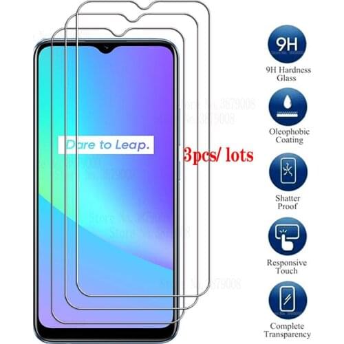 3Pcs Protective Glass For OPPO Realme C25 Screen Protector For Realme C25 6.5'' reamy Protection Saftey Phone Glass Cover Film