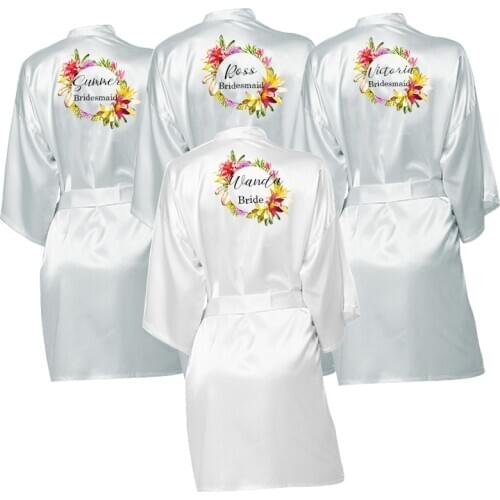 Women Bridesmaid Robe bridal robe Satin Silk Wedding Bride Maid of Honor mother sister of the Bride groom Dressing Gown