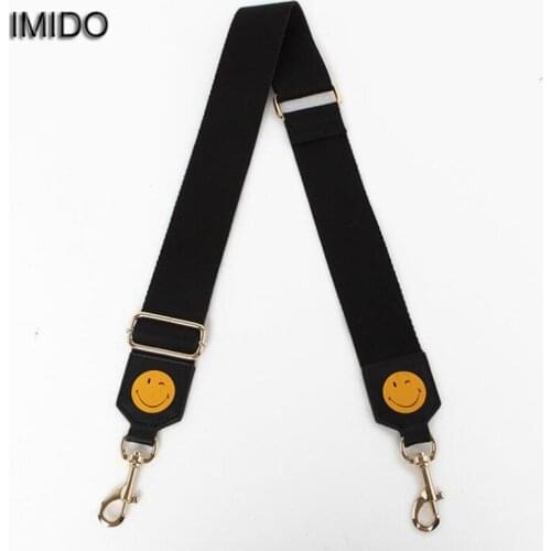 IMIDO Brand Design Canvas bag Strap Women replacement straps shoulder belt handbags accessories parts Black Gold Metal STP052
