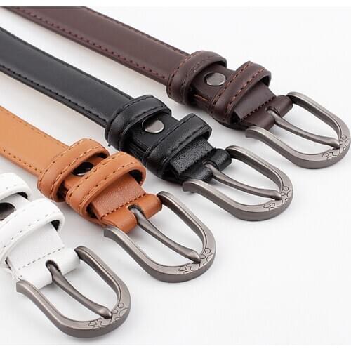 2020 NEW womens personality pin buckle belt fashion wild double apron convex shape student decoration trimming belt