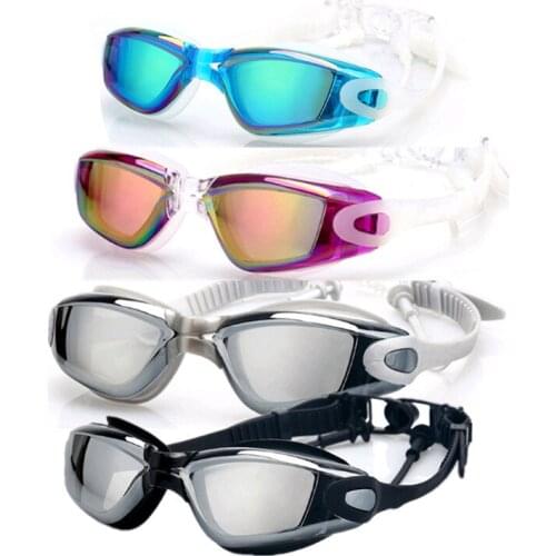 1 Pair Electroplating UV Waterproof Anti fog Swimwear Eyewear Swim Diving Water Glasses Adjustable Swimming Goggles For Adults