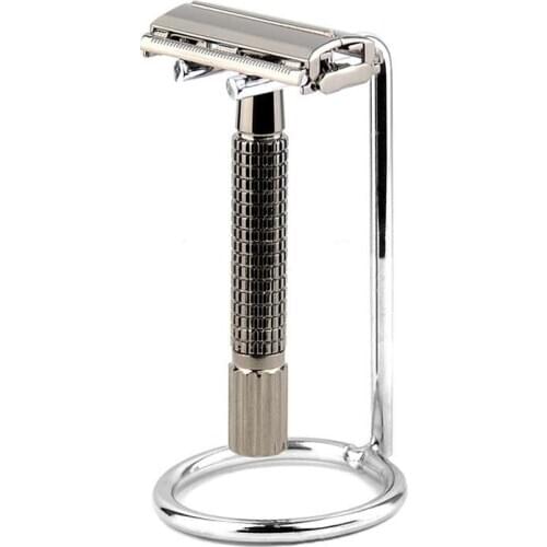 1pc Razor Frame Z-shaped Stainless Steel Simple Sliver Color Shaving Rack Art Metal Shaver Stand Support Holder Accessories Tool