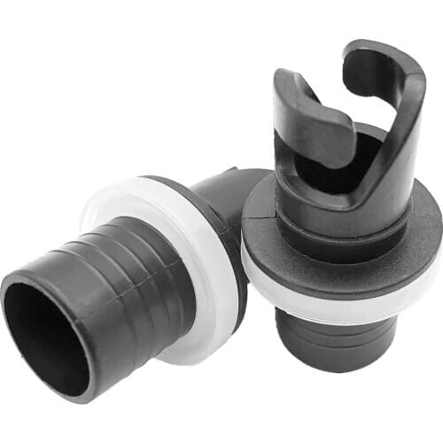 2pcs Air Valve Cover Screw Hose Adapter Connector for Inflatable Boat Fishing Kayak Boat Pedal Pump Nozzle Black Pressure Valve