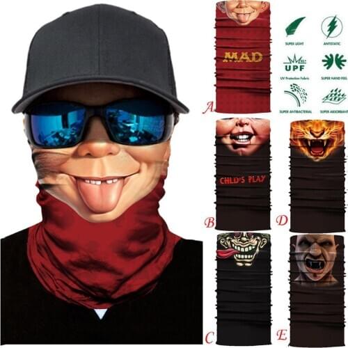 3D Seamless Funny Printing Full Function Ski Motorcycle Bandana Neck Tube Warmer Cycling Biker Scarf Windproof Face Shield 2020