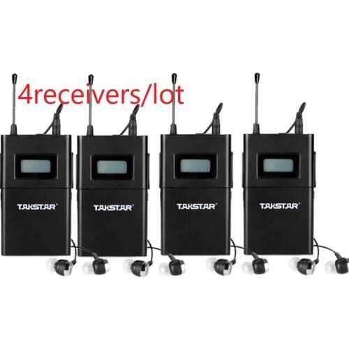 4pcs/lot Takstar wpm-200/wpm200 4 receivers including earphone Professional Wireless Monitor System receiver Original wholesale