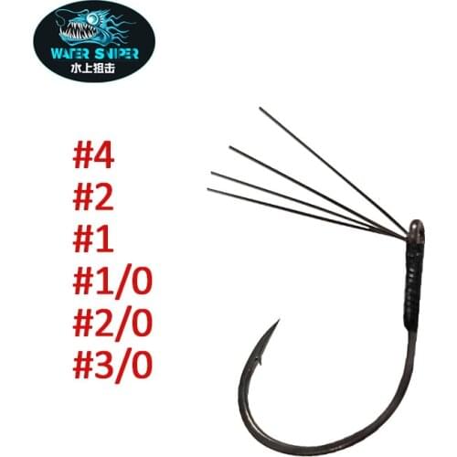 Water Sniper 5pcs Weedless Wacky Worm Fishing Hook Barbed Carbon Steel Bass Fishing Single hooks