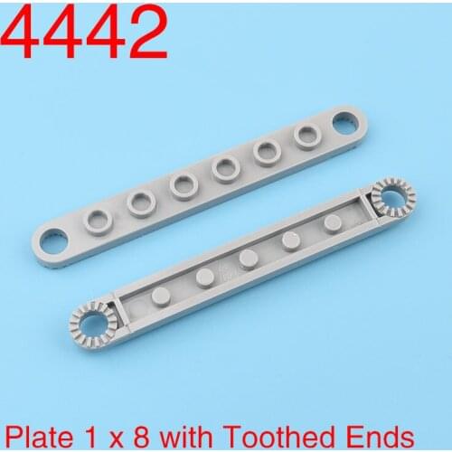 8pcs 4442 high-tech building block craft board 1 x 8 with tooth end MOC accessories construction parts toy