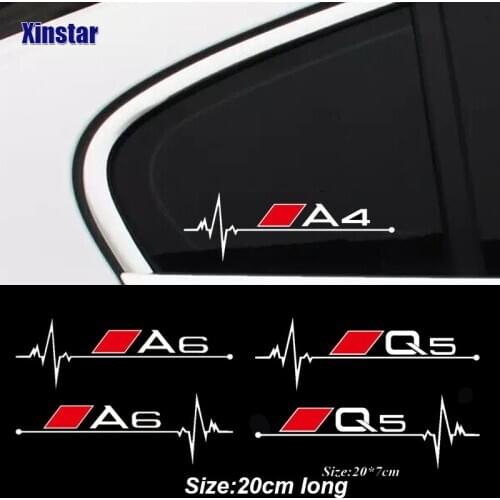 2pcs Car Windows Decals Sicker For Audi Sline Quattro A3 A4 A5 A6 A7 A8 TT Q3 Q5 Q7 A1 B5 B6 B7 B8 B9 8P 8V 8L C6 C5 C7 4F