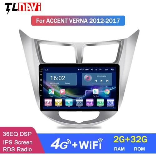 4G LTE 2G RAM 9 Inch Android 10 Car Dvd Gps Player For Hyundai Accent Verna 2012-2017 Radio Video Navigation