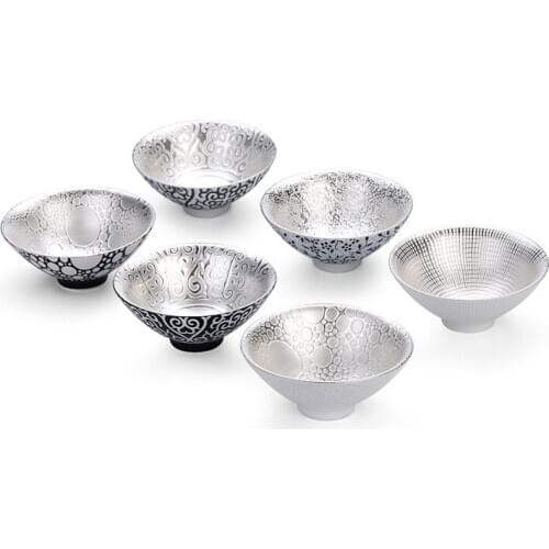 999 Pure Silver Tea Cup Ceramic Tea Cup Inlaid with Silver Cup Kung Fu Tea Bowl Handmade Silver Plated Cup