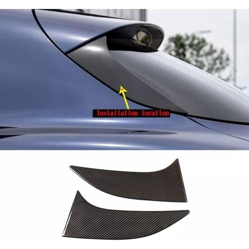 2 Pcs 100% Carbon Fiber for Alfa Romeo Stelvio 2017-2020 Tail Door Triangle Decorative Panel Trim Car Exterior Accessories