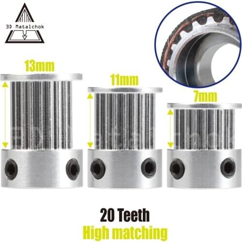 3D Printer parts GT2 20Teeth 20 Teeth Bore 5mm Timing Alumium Pulley Fit for GT2-6/9/10/12mm Open Timing Belt