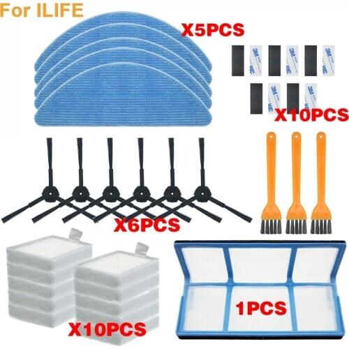 Vacuum robot cleaner Parts side brush Primary dust Filter mop Hepa Filter for ilife v5 v5s V3 V3s v5pro V50 V55 x5 v5s pro