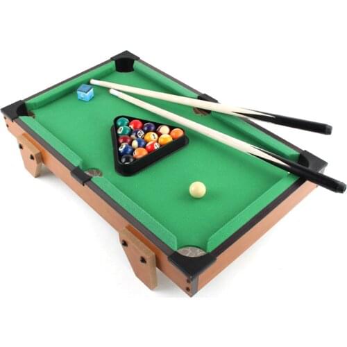 MDFChildrens Billiard Table Sets Mini Pool Table Wood Frame Billiards Table With Balls and Cue Kids Play Sport Toy